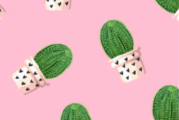 花瓶仙人掌印花矢量图服装纺织数码印花花型素材