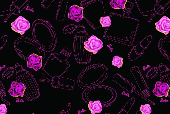 化妆品口红香水玫瑰花字母印花图案服装纺织数码印花花型素材