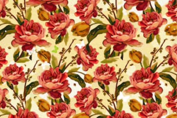 植物花纹牡丹花拼接印花矢量图服装纺织数码印花花型素材