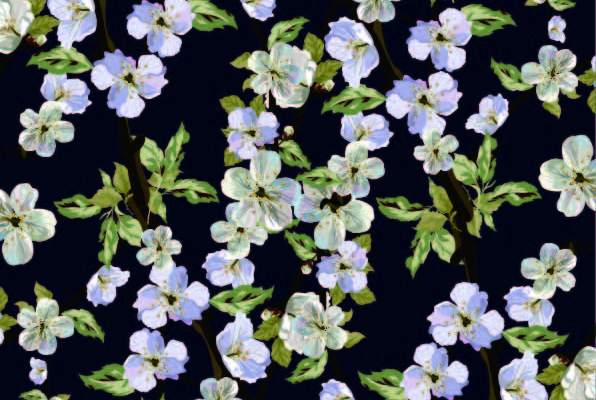 植物花卉桃花印花矢量图服装纺织数码印花花型素材