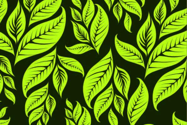 植物绿色叶子拼接印花矢量图服装纺织数码印花花型素材
