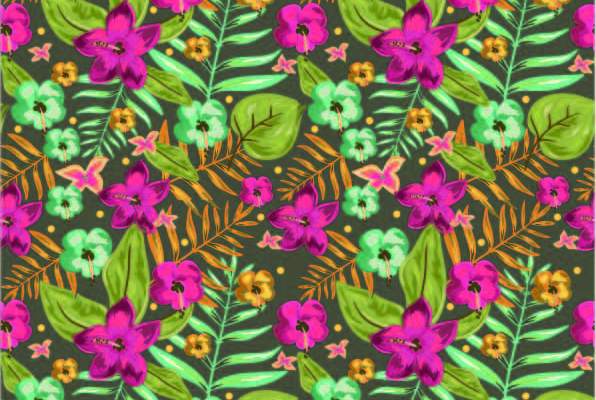 植物花纹拼接印花矢量图服装纺织数码印花花型素材