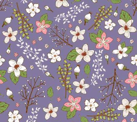 植物花纹拼接印花矢量图服装纺织数码印花花型素材