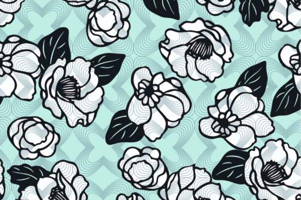 植物花纹拼接印花矢量图服装纺织数码印花花型素材