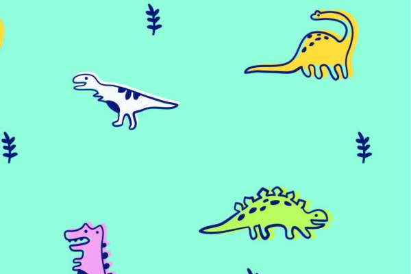 卡通动物恐龙印花矢量图服装纺织数码印花花型素材