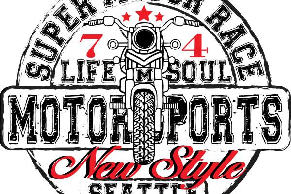 字母数字摩托车印花矢量图服装裁片T恤烫图印花花型素材