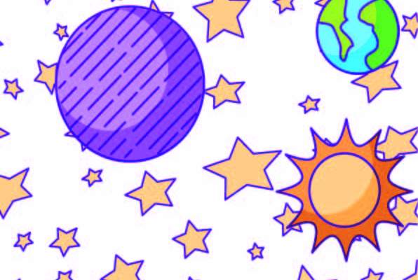 几何天体星星飞碟印花矢量图服装纺织数码印花花型素材