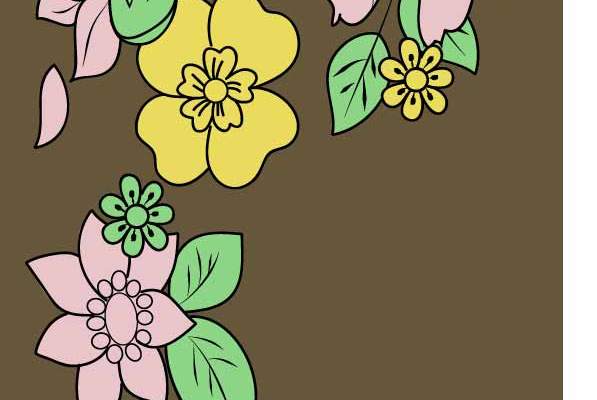 植物花卉印花矢量图服装裁片T恤烫图印花花型素材