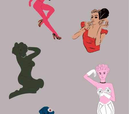 卡通人物图案印花矢量图服装裁片T恤烫图印花花型素材