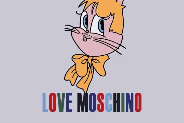 卡通动物兔子字母MOSCHINO印花矢量图服装裁片T恤烫图印花花型素材