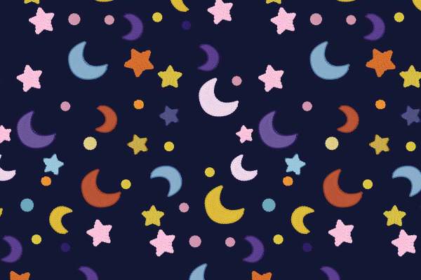 几何图案星星月亮印花矢量图服装纺织数码印花花型素材