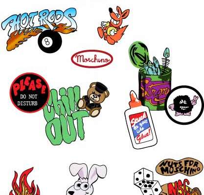 几何卡通图案小熊翅膀字母印花矢量图服装裁片T恤烫图印花花型素材