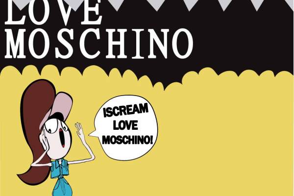 卡通人物图案字母NOSCHINO潮牌印花矢量图服装裁片T恤烫图印花花型素材