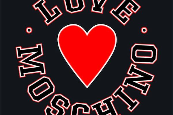 字母图案MOSCHINO爱心潮牌印花矢量图服装裁片T恤烫图印花花型素材