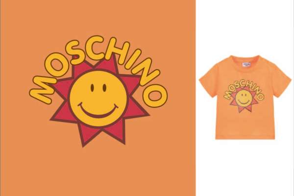 卡通图案太阳字母NOSCHINO潮牌印花矢量图服装裁片T恤烫图印花花型素材