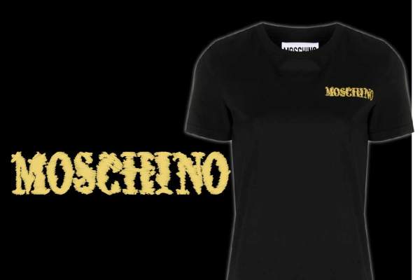 卡通熊潮牌字母MOSCHINO印花矢量图服装裁片T恤烫图印花花型素材