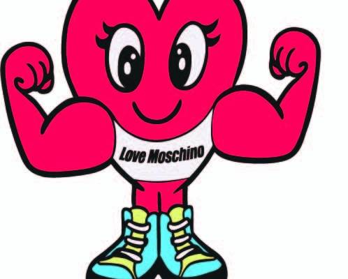 卡通潮牌字母MOSCHINO爱心印花矢量图服装裁片T恤烫图印花花型素材