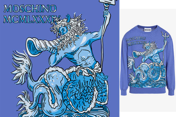 人物海神字母潮牌印花矢量图服装裁片T恤烫图印花花型素材