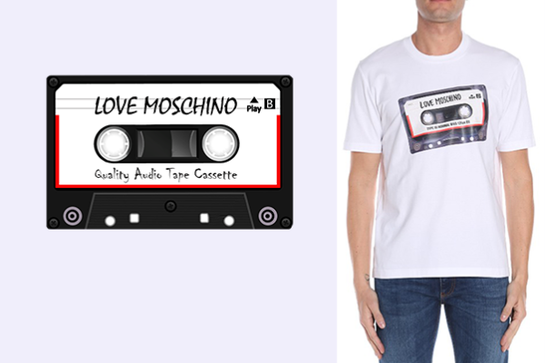 磁带字母图案印花矢量图服装裁片T恤烫图印花花型素材