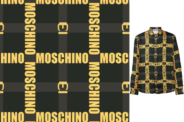 字母MOSCHINO潮牌格子印花矢量图服装纺织数码印花花型素材