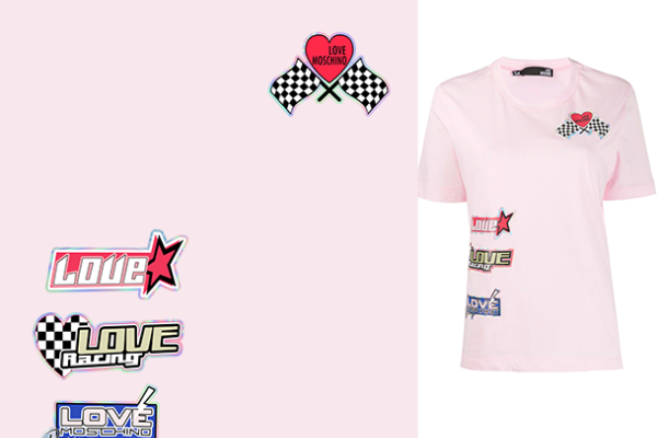 几何图案字母爱心潮牌MOSCHINO印花矢量图服装裁片T恤烫图印花花型素材