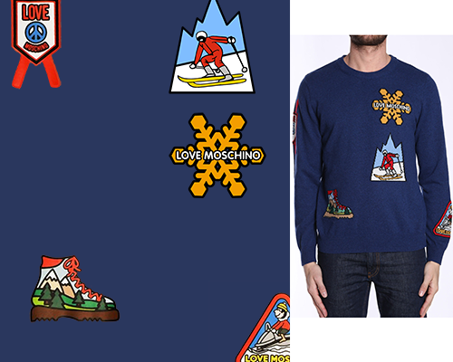 几何图案滑雪字母潮牌印花矢量图服装纺织数码印花花型素材