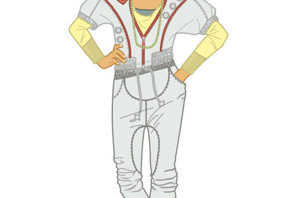 女士套装设计手稿矢量图