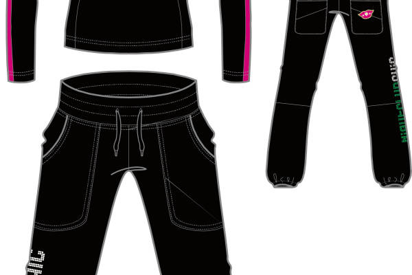 女士套装设计手稿矢量图