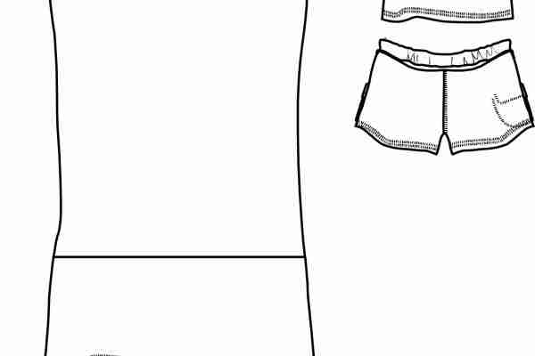 女士套装设计手稿矢量图