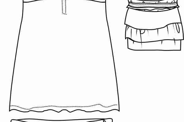 女士套装设计手稿矢量图