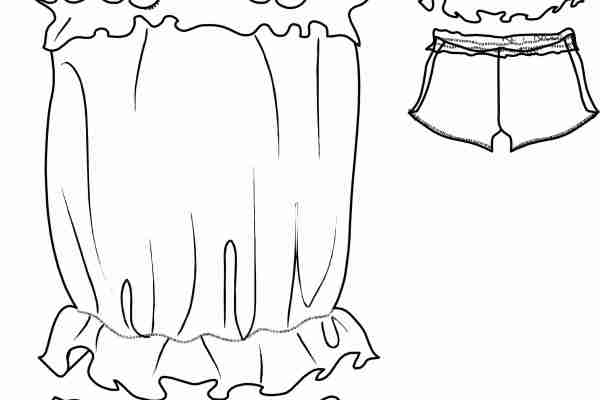 女士套装设计手稿矢量图