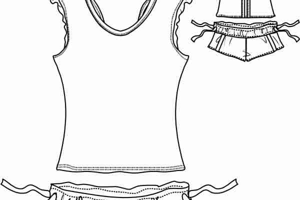 女士套装设计手稿矢量图