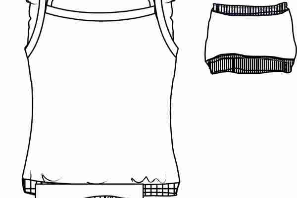 女士套装设计手稿矢量图