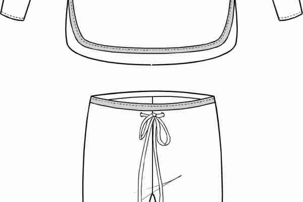 女士套装设计手稿矢量图