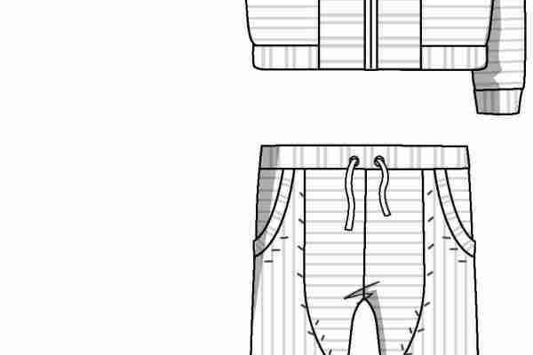服装套装设计手稿矢量图