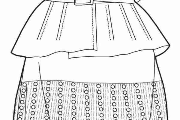 服装套装设计手稿矢量图