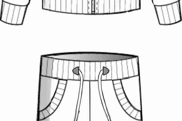 服装套装设计手稿矢量图
