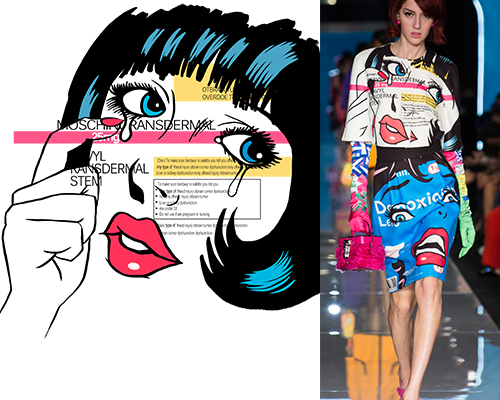 人物图案字母印花矢量图服装裁片T恤烫图印花花型素材