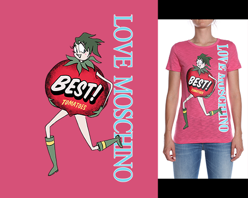 卡通人物图案字母印花矢量图服装裁片T恤烫图印花花型素材