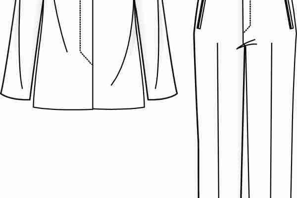 服装套装设计手稿矢量图