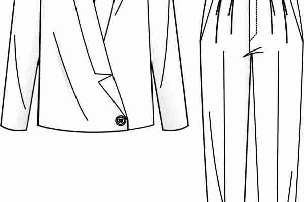 服装套装设计手稿矢量图