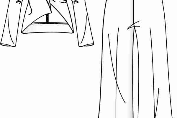 服装套装设计手稿矢量图