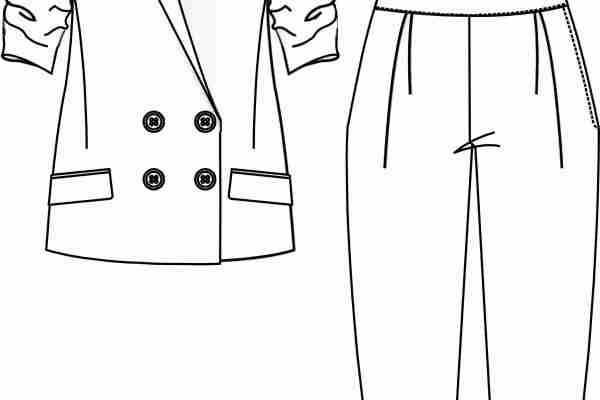 服装套装设计手稿矢量图