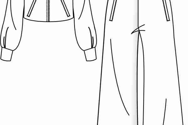 服装套装设计手稿矢量图