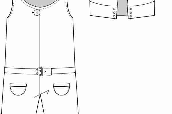 服装套装设计手稿矢量图