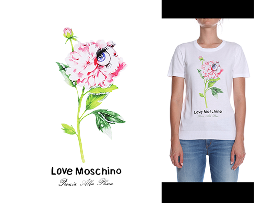 植物花朵字母印花矢量图服装裁片T恤烫图印花花型素材