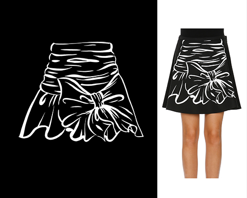 几何图案蝴蝶结裙子印花矢量图服装裁片印花花型素材