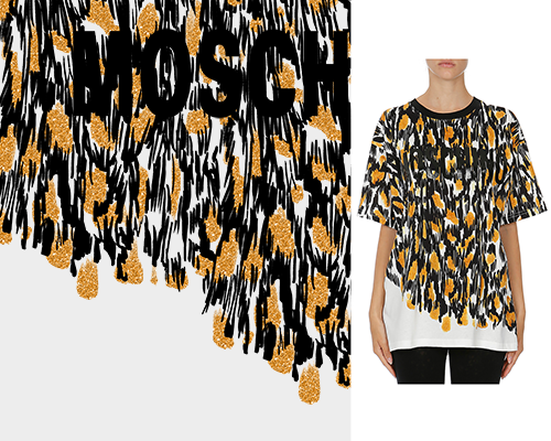 几何涂鸦字母MOSCHINO印花矢量图服装裁片T恤烫图印花花型素材