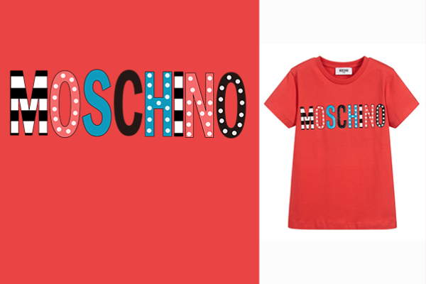 MOSCHINO字母图案潮牌印花矢量图服装裁片T恤烫图印花花型素材