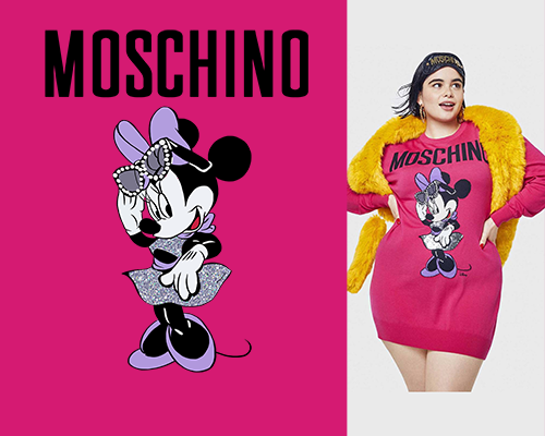 卡通动漫米妮字母MOSCHINO潮牌印花矢量图服装裁片T恤烫图印花花型素材